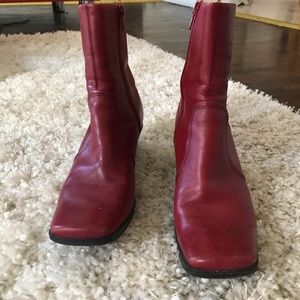 kick off fall with trendy red boots